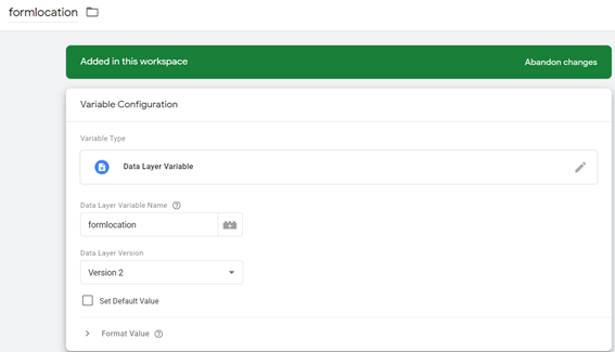 data layer variable