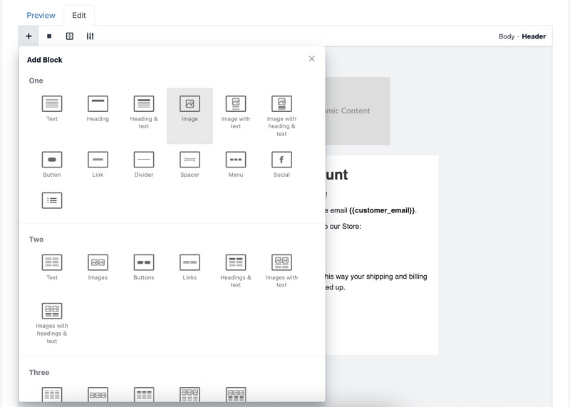 Email Editor - Add Image