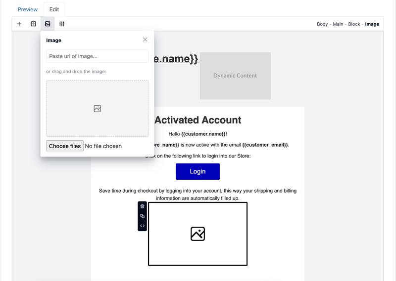 Email Editor - Edit Image