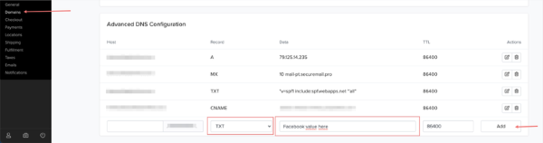 txt add domain