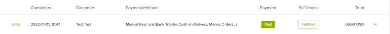 order fulfilled