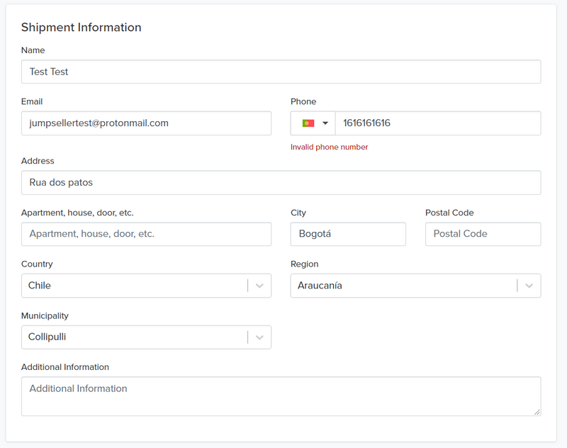 shipment information