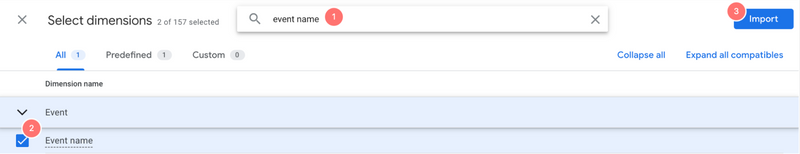 event name parameter