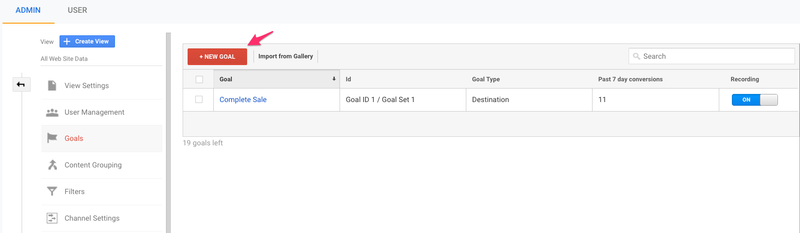new conversion goal google analytics