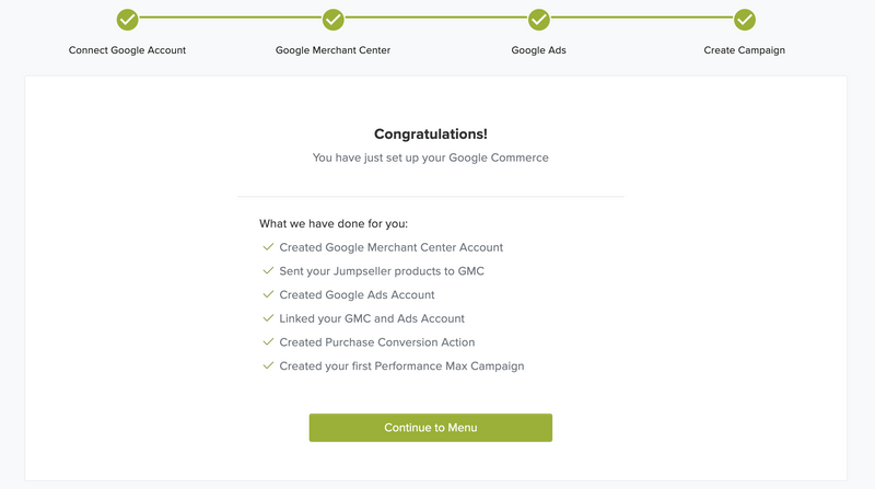 congragulations screen