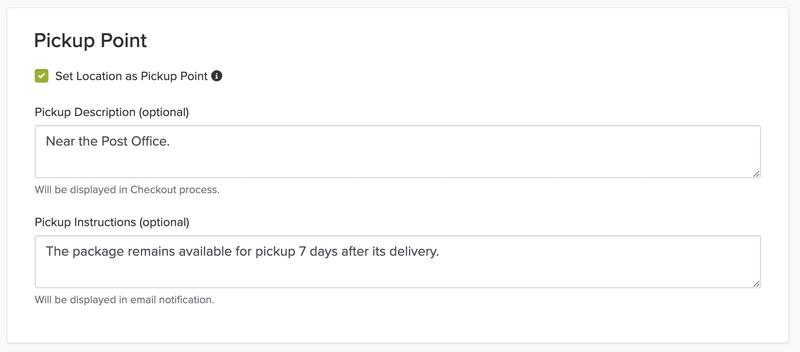 pickup instructions