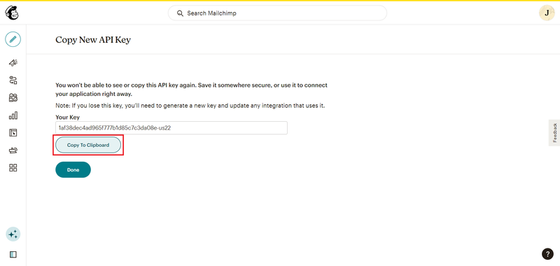 mailchimp api key
