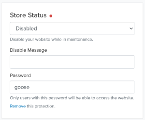 disabled store status