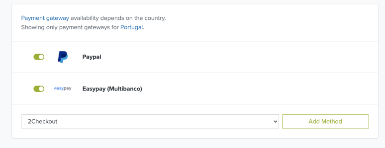 add payment methods