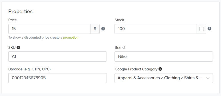 product properties