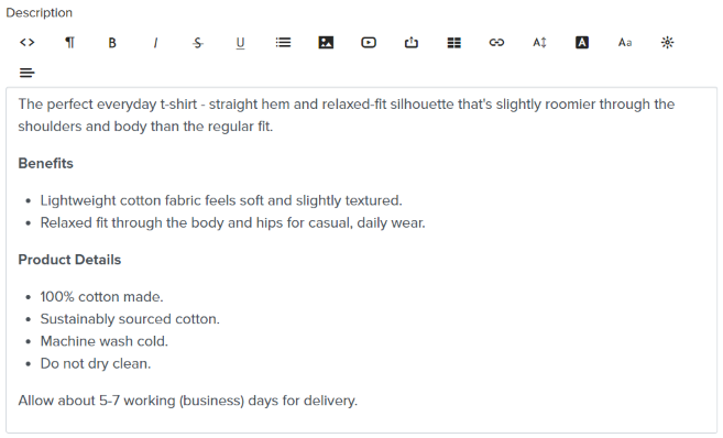 product description