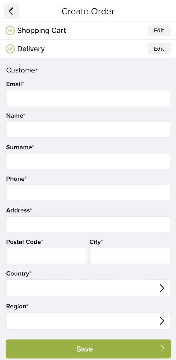 order information