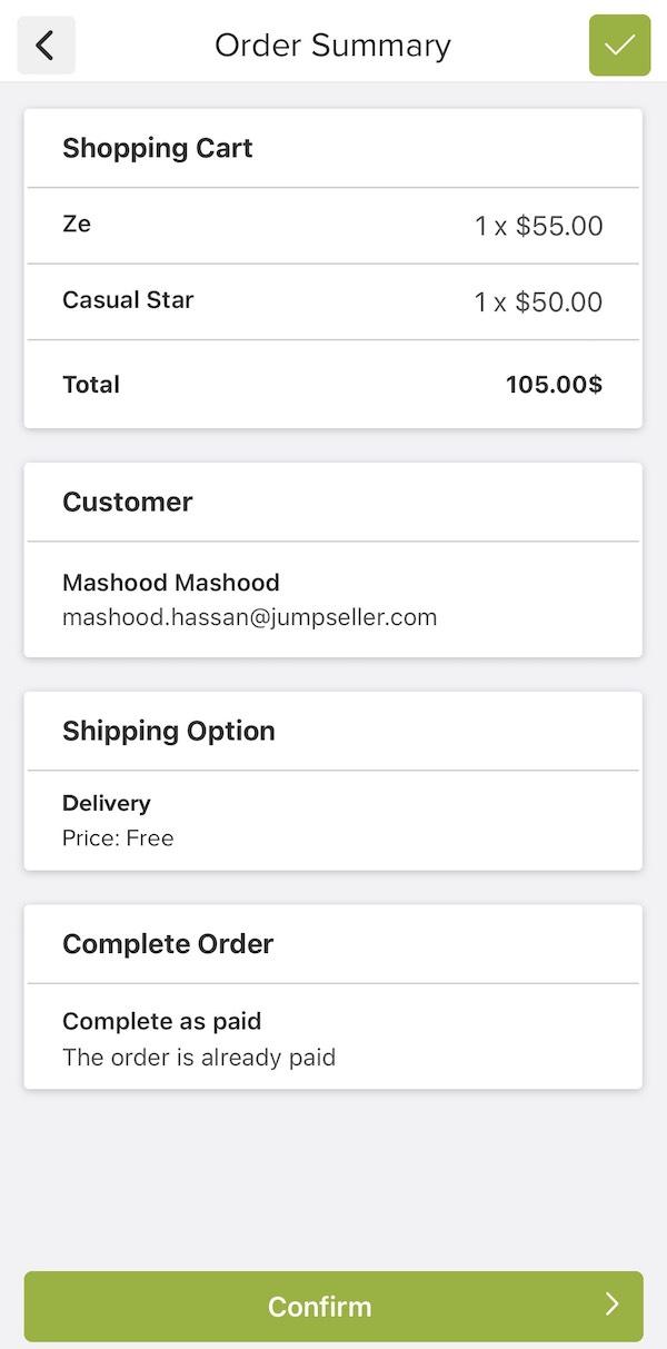 order information