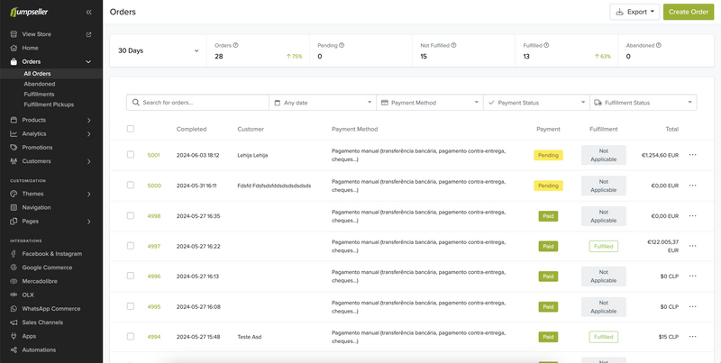 order admin panel