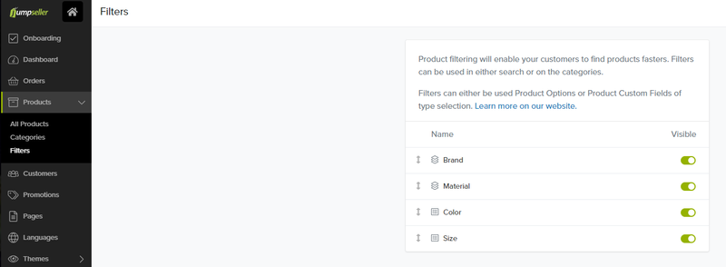 Products Filters