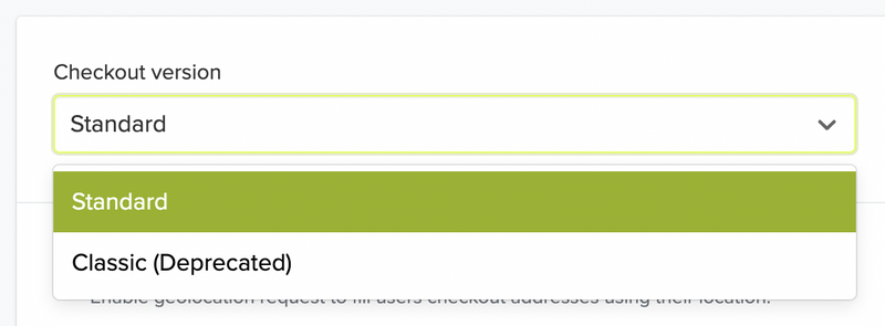 Checkout form version