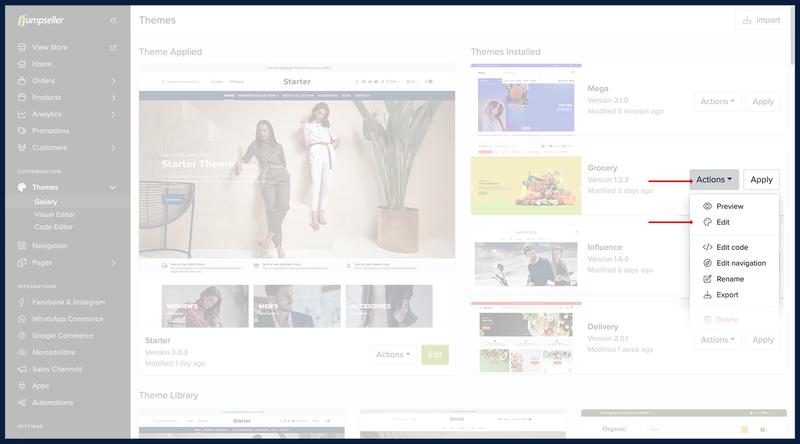 Open Visual Theme Editor on Current Theme