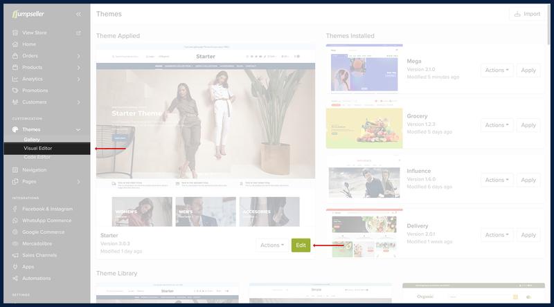 Open Visual Theme Editor on Current Theme