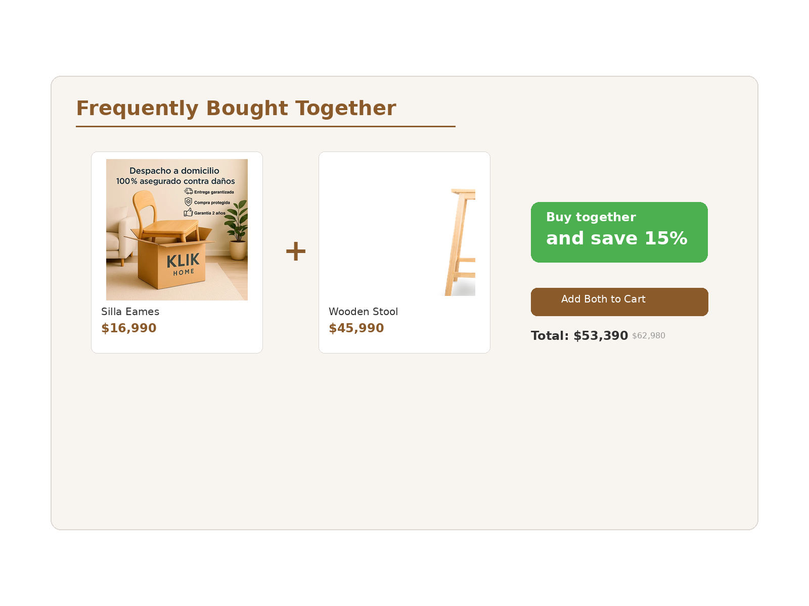 Cross-selling and frequently bought together for furniture stores